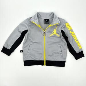 Nike Air Jordan Baby Hoodie Jacket Zip Up Infant 12M Gray Yellow Jumpman